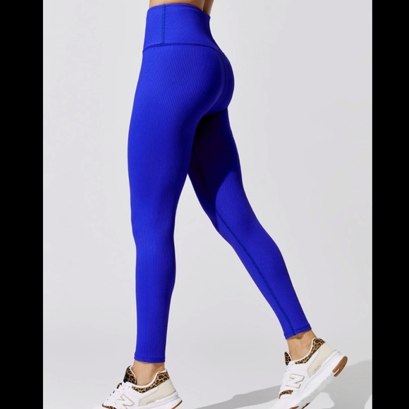 Carbon 38 Ribbed 7/8 Leggings in NAVY, Size Small - Picture 3 of 3